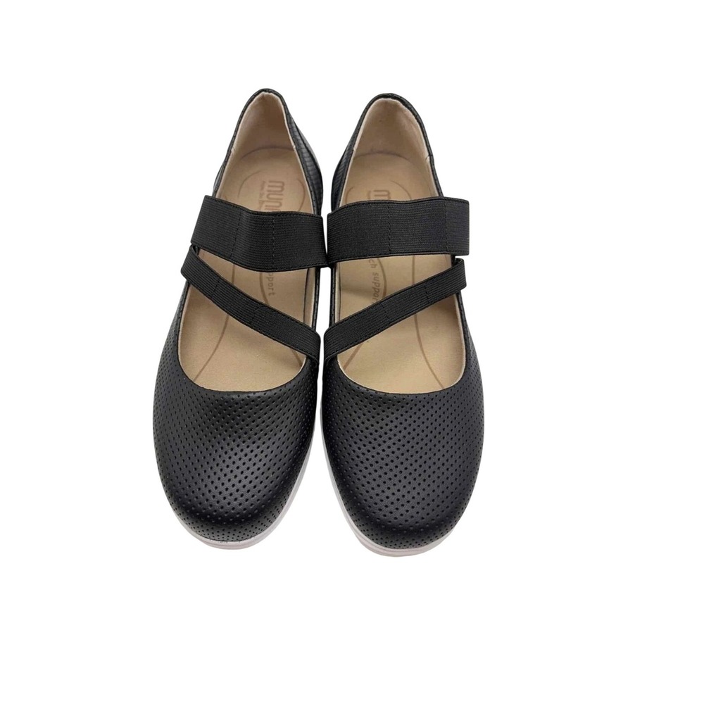 Munro Cass Black Perforated Leather Mary Jane Flats Sneakers Shoes SZ 7.5